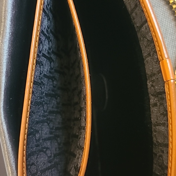 DIOR VINTAGE 1980S DIORISSIMO BLK CANVAS/LEATHER CHAIN FLAP CLUTCH/SHOULDER BAG - Picture 16 of 17